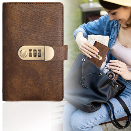 Money Saving Book - Cash Saving Journal with Combination Lock, 100-Page Vintage Budget Planner, Protect Privacy, Organize Finances for Beginners, Men, Women, Plan Savings and Track Progress, 1 Pcs 7.01" x 4.33" Coffee.