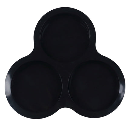 1 Pcs Silicone Egg Cups for Air Fryer,3-Cavity Cupcake Baking Tray,Round Silicone Baking Tools,Round Silicone Ramekins,for Sandwiches,Non-Stick Tray for Baking Accessories,(Dark Gray,9.06x8.46 in) Black.