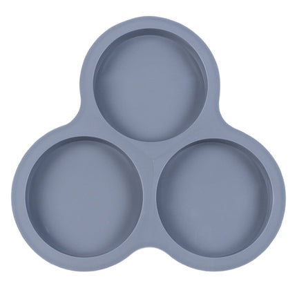 1 Pcs Silicone Egg Cups for Air Fryer,3-Cavity Cupcake Baking Tray,Round Silicone Baking Tools,Round Silicone Ramekins,for Sandwiches,Non-Stick Tray for Baking Accessories,(Dark Gray,9.06x8.46 in) Dark Gray.