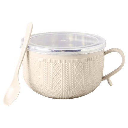 5.5'x3.74' Soup Mugs with Handles,Food Grade Heat-Resistant Bowl,Plastic Bowls Mugs with Handles for Coffee Cereal Snacks,Microwave and Dishwasher Safe Soup Cups for Cereal,Coffee,Travel(Pink) Beige.