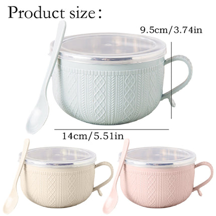 5.5'x3.74' Soup Mugs with Handles,Food Grade Heat-Resistant Bowl,Plastic Bowls Mugs with Handles for Coffee Cereal Snacks,Microwave and Dishwasher Safe Soup Cups for Cereal,Coffee,Travel(Pink) Green.