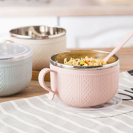 5.5'x3.74' Soup Mugs with Handles,Food Grade Heat-Resistant Bowl,Plastic Bowls Mugs with Handles for Coffee Cereal Snacks,Microwave and Dishwasher Safe Soup Cups for Cereal,Coffee,Travel(Pink) Green.