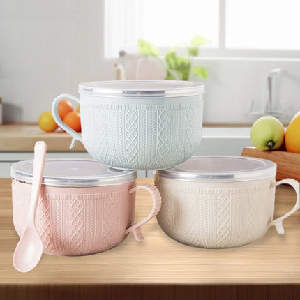 5.5'x3.74' Soup Mugs with Handles,Food Grade Heat-Resistant Bowl,Plastic Bowls Mugs with Handles for Coffee Cereal Snacks,Microwave and Dishwasher Safe Soup Cups for Cereal,Coffee,Travel(Pink) Green.