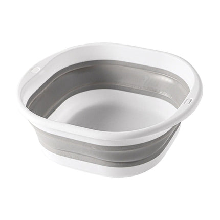 Foldable Massage Foot Bath Bucket with Retractable Design,Portable and Large Capacity for Home Use,Silicone Material with Anti-Slip Bottom,Heat Retention,Ideal for Relaxation and Spa. Gray.