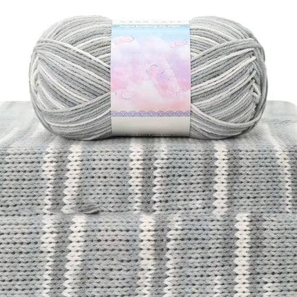 Milk Cotton Tie-Dye Yarn for Knitting and Crochet,130m Multicolor Gradient Wool,Soft and Durable for Blankets and Crafts,Versatile Use for DIY Projects and Creative Knitting Gray.