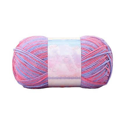 Milk Cotton Tie-Dye Yarn for Knitting and Crochet,130m Multicolor Gradient Wool,Soft and Durable for Blankets and Crafts,Versatile Use for DIY Projects and Creative Knitting Pink.