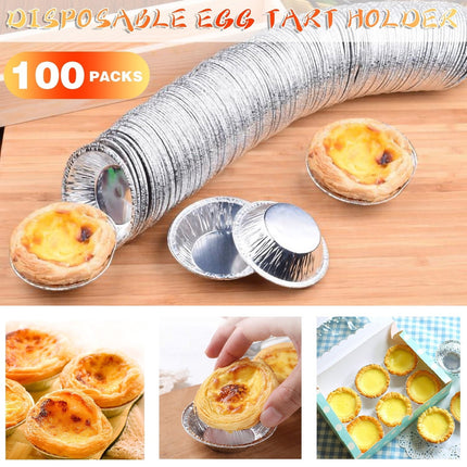 100 PCS Disposable Aluminum Foil Baking Cups,7x4x2cm Muffin and Cookie Molds,Oven Safe and No Cleaning Needed,Perfect for Cupcakes,Tartlets,and Party Treats,Convenient and Hygienic.
