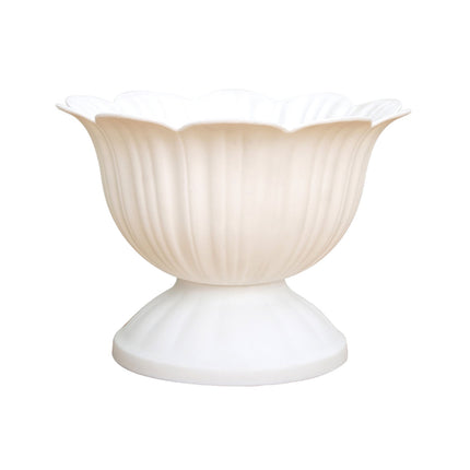 1.1L Thickened Round Bottom Plastic Flower Pot,18x13.5x18cm White Planter for Indoor and Outdoor Plants,Durable and Easy to Clean,Suitable for Various Decorative and Gardening Needs.