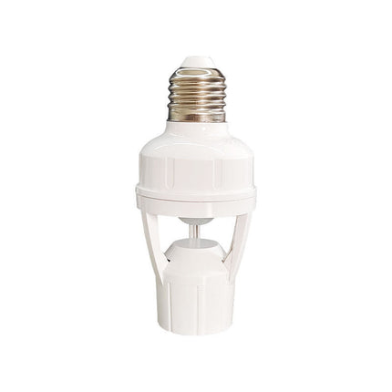 E27 Screw Motion Sensor Light Socket with Infrared Detection,Automatic On/Off for Stairs and Hallways,Easy Installation No Wiring,360-Direction Sensing for Energy Saving and Security.
