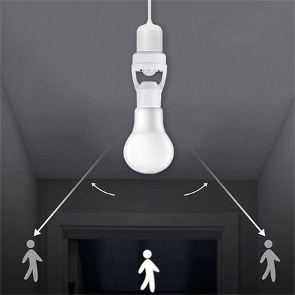 E27 Screw Motion Sensor Light Socket with Infrared Detection,Automatic On/Off for Stairs and Hallways,Easy Installation No Wiring,360-Direction Sensing for Energy Saving and Security.