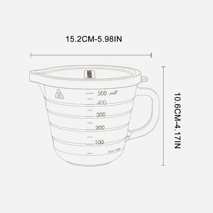 Transparent Glass Measuring Cup for Baking,Microwave-Safe with Handle and Graduated Marks,High Borosilicate Material and Heat-Resistant,Ideal for Kitchen,Mixing,or Cooking..