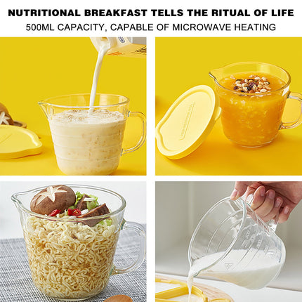 Transparent Glass Measuring Cup for Baking,Microwave-Safe with Handle and Graduated Marks,High Borosilicate Material and Heat-Resistant,Ideal for Kitchen,Mixing,or Cooking..