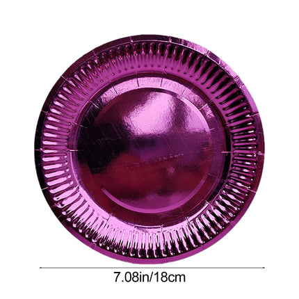 10PCS Gold Red Paper Plates,Disposable Foil Gold Card Cake Dessert Plates Glitter Tableware Party Supplies for Dinner Wedding Anniversary Birthday Bridal Shower Decorations,Gold Card Paper Plates Purple.