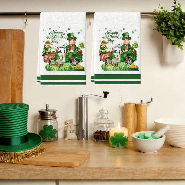 Shamrock Green Dish Towel,Set of 1 St.Patrick's Day Kitchen Towel,Bathroom Decorative Cloth for Irish Decoration Kitchen Bathroom Home Cooking Housewarming Gifts,15 x 24 Inch C.