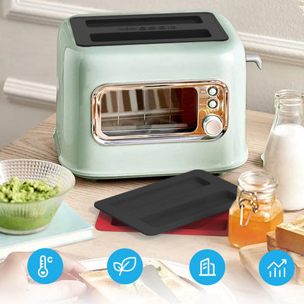 CCMAOLU Silicone Toaster Cover 2 Slice Wide Slot,Reusable Heat Resistance Bread Machine Topper Cover,Dirt Proof Sandwich Accessories That Fit Most Toasters,Simple Design Easy to Clean & Wipe Black.