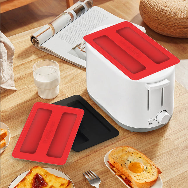 CCMAOLU Silicone Toaster Cover 2 Slice Wide Slot,Reusable Heat Resistance Bread Machine Topper Cover,Dirt Proof Sandwich Accessories That Fit Most Toasters,Simple Design Easy to Clean & Wipe Red.