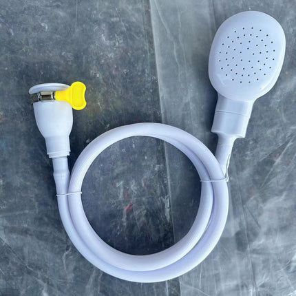 Portable Sink Hose Faucet Sprayer Sink Spray Rubber Hose Shampoo Sprayer Handheld Faucet Shower for Pets, Bathing Baby, Washing Hair, Rinsing Vegetables, 4.26 Ft 4.26' White.