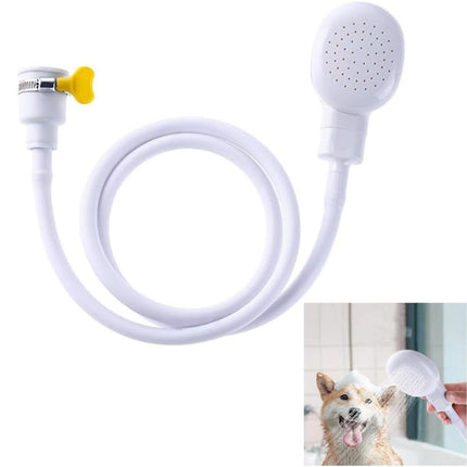 Portable Sink Hose Faucet Sprayer Sink Spray Rubber Hose Shampoo Sprayer Handheld Faucet Shower for Pets, Bathing Baby, Washing Hair, Rinsing Vegetables, 4.26 Ft 4.26' White.
