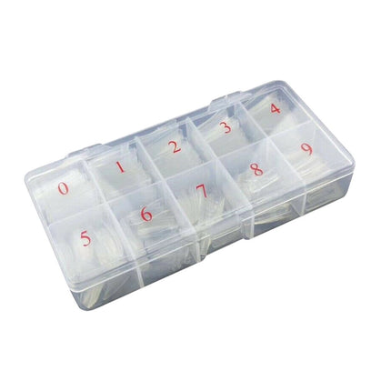 CCMAOLU 500PCS Acrylic Nail Tips,French Style Artificial False Nails for Manicure,DIY Nail Art with Storage Box,10 Sizes,Natural & Clear,Perfect Gift for Nail & Home Use Transparent.
