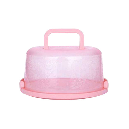 Portable Cake Storage Box, Transparent Plastic Cover with Snap Locks for Freshness, 26x22.5x13.5cm Airtight Container for Cupcakes or Snacks, Refrigerator-Safe and Odor-Proof Design Pink.