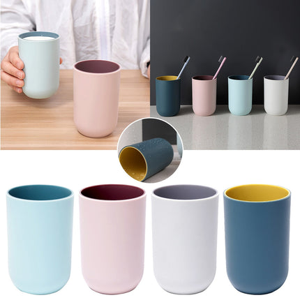 1Pack Bathroom Toothbrush Cup,ReusableToothbrush Holders,Multi-purpose Drinking Cups,Plastic Mouthwash Cup, Stackable Plastic Cup for Kitchen, Bathroom Travel, 350ml(Blue2) Grey.