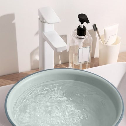 Wide Foot Wash Basin with Two-Color Design, Durable High-Temperature Plastic Washbasin for Laundry and Bathing, 13-Inch Round Shape with Large Capacity, Stable Flat Bottom for Home and Hotel Use B.