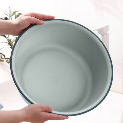 Wide Foot Wash Basin with Two-Color Design, Durable High-Temperature Plastic Washbasin for Laundry and Bathing, 13-Inch Round Shape with Large Capacity, Stable Flat Bottom for Home and Hotel Use B.
