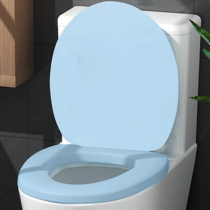 Quick-Release Round Toilet Seat with Soft-Close Lid, Durable Easy-Clean Plastic, Never Loosens, Ergonomic Comfort, Fits Standard Bowls, Tool-Free Installation, 300kg Load Capacity Blue.