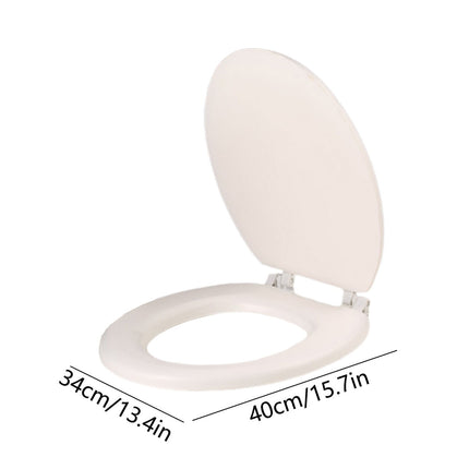 Quick-Release Round Toilet Seat with Soft-Close Lid, Durable Easy-Clean Plastic, Never Loosens, Ergonomic Comfort, Fits Standard Bowls, Tool-Free Installation, 300kg Load Capacity White.