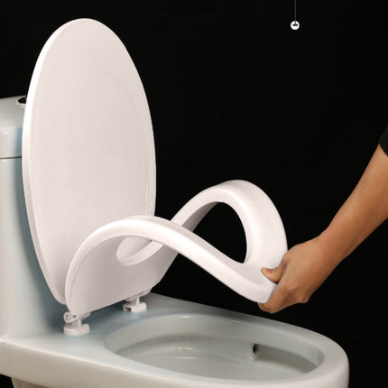 Quick-Release Round Toilet Seat with Soft-Close Lid, Durable Easy-Clean Plastic, Never Loosens, Ergonomic Comfort, Fits Standard Bowls, Tool-Free Installation, 300kg Load Capacity White.
