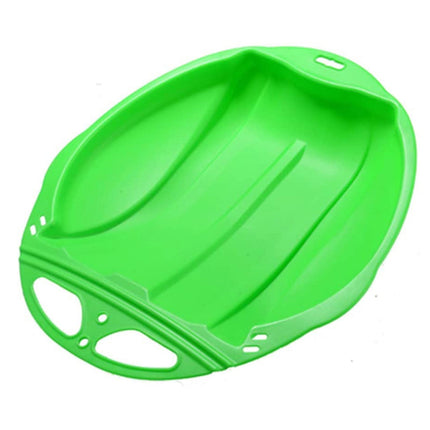 Round Snow Sled Disc for Kids and Adults, Thick Portable Skiing Pad with Anti-Skid Sunk Seat, Versatile Slider for Snow, Grass, and Sand, Comfortable Oversized Handle Design up to 220lbs Green.