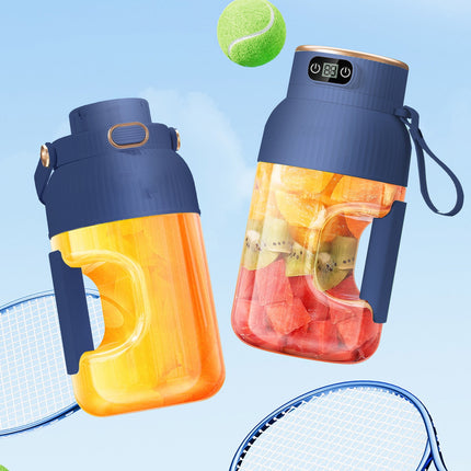 Portable 1200ml Electric Mixing Cup, Stainless Steel & Glass Body, Squeeze Bottle for Protein Shakes, Juices, Gym Drinks, Rechargeable, Airtight Lids, BPA-Free, Multi-Functional Blender Blue.