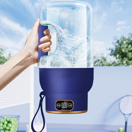 Portable 1200ml Electric Mixing Cup, Stainless Steel & Glass Body, Squeeze Bottle for Protein Shakes, Juices, Gym Drinks, Rechargeable, Airtight Lids, BPA-Free, Multi-Functional Blender Blue.