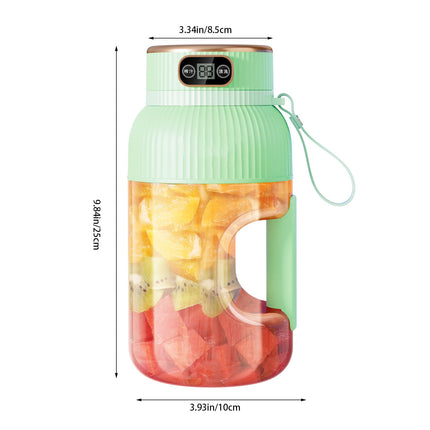 Portable 1200ml Electric Mixing Cup, Stainless Steel & Glass Body, Squeeze Bottle for Protein Shakes, Juices, Gym Drinks, Rechargeable, Airtight Lids, BPA-Free, Multi-Functional Blender Green.