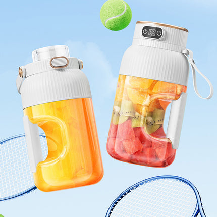Portable 1200ml Electric Mixing Cup, Stainless Steel & Glass Body, Squeeze Bottle for Protein Shakes, Juices, Gym Drinks, Rechargeable, Airtight Lids, BPA-Free, Multi-Functional Blender White.