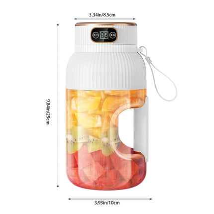 Portable 1200ml Electric Mixing Cup, Stainless Steel & Glass Body, Squeeze Bottle for Protein Shakes, Juices, Gym Drinks, Rechargeable, Airtight Lids, BPA-Free, Multi-Functional Blender White.