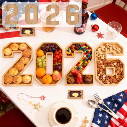 Wooden 2026 Party Supplies Charcuterie Numbers Fillable Decoration,2026 Graduation Fillable Numbers,Number Charcuterie Board Box for Fruit Cheese Platter Candy Cake Plates,Display Candy Snack Tray a set.