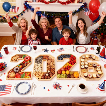 Wooden 2026 Party Supplies Charcuterie Numbers Fillable Decoration,2026 Graduation Fillable Numbers,Number Charcuterie Board Box for Fruit Cheese Platter Candy Cake Plates,Display Candy Snack Tray a set.