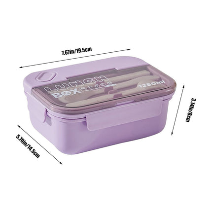 Lunch Box Containers With Dividers, 3 Compartments In One Large Lunch Box, Leakproof Lunch Box, Plastic Microwave Lunch Box Sealed Adult, Suitable For Dining Out Work Purpel.