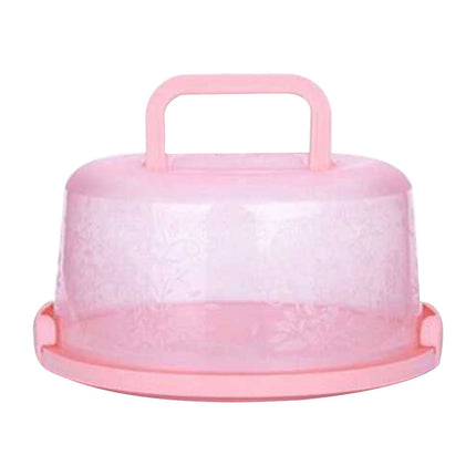 Clearance! Round Cake Carrier Cake Container With Lid And Handles, Large Cupcake Carrier Cake Keeper Sturdy Cupcake Box Cupcake Holder With Two Secure Side Closures Dishwasher Safe, Fresh Storage Pink.