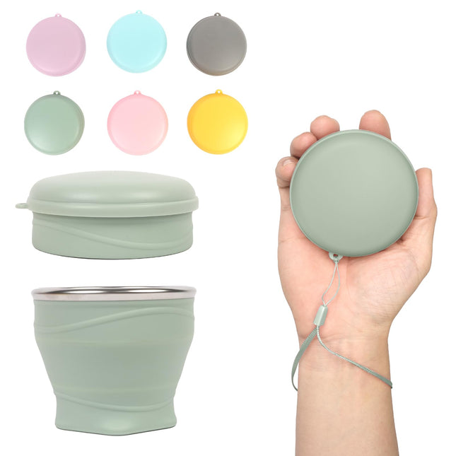 1pcs Water Bottle - Collapsible Cup - Silicone Collapsible Travel Mug, Reusable, Portable, Foldable Design, Outdoor, Hot and Cold Drinks, Hiking, Camping.