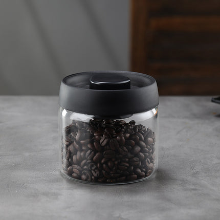 Glass Storage Jar - Airtight Storage Canister - Coffee Canister - Glass Jar with Lid - Food Storage Jar - Candy Jar - Storage Jar - Kitchen Organizer - Pasta Jar - Cookie Jar - Muesli Jar - Storage Jars - Kitchen Accessories - Black - 1 Piece.