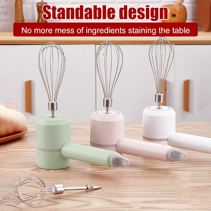 Hand Mixer Electric - Food Chopper - Onion Cutter - Food Processor - Multi-Chopper - Vegetable Cutter - Kitchen Mixer - Whisk - Cordless - Rechargeable - Garlic Cutter - Cream Whipper - Mini Blender - Baking Utensils - White - 1 Piece.