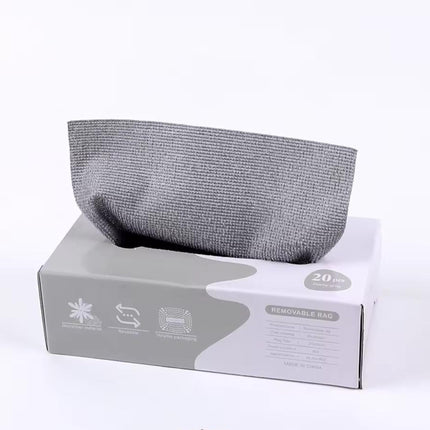 Microfiber Cloths in Dispenser Box - Cleaning Cloths - Miracle Cloths - Dish Cloths - Polishing Cloths - Reusable Cloths - Kitchen Cloths - Car Cleaning - Dust Cloths - Dry and Wet - Washable - Microfiber - Gray - 20 Pieces.