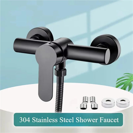 Shower tap - Shower mixer - Matte black - Bathroom tap - Surface-mounted - Single lever mixer - Shower tap - Sanitary - Bathroom accessories - Shower mixer - Modern design - Black - 1 piece.