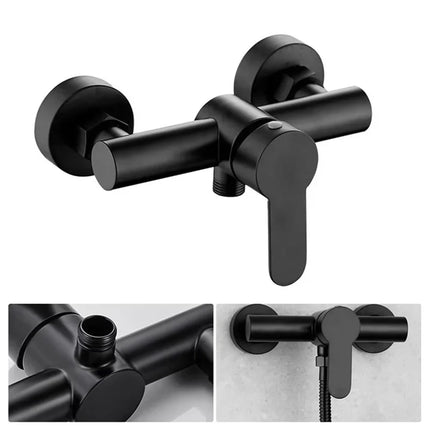 Shower tap - Shower mixer - Matte black - Bathroom tap - Surface-mounted - Single lever mixer - Shower tap - Sanitary - Bathroom accessories - Shower mixer - Modern design - Black - 1 piece.