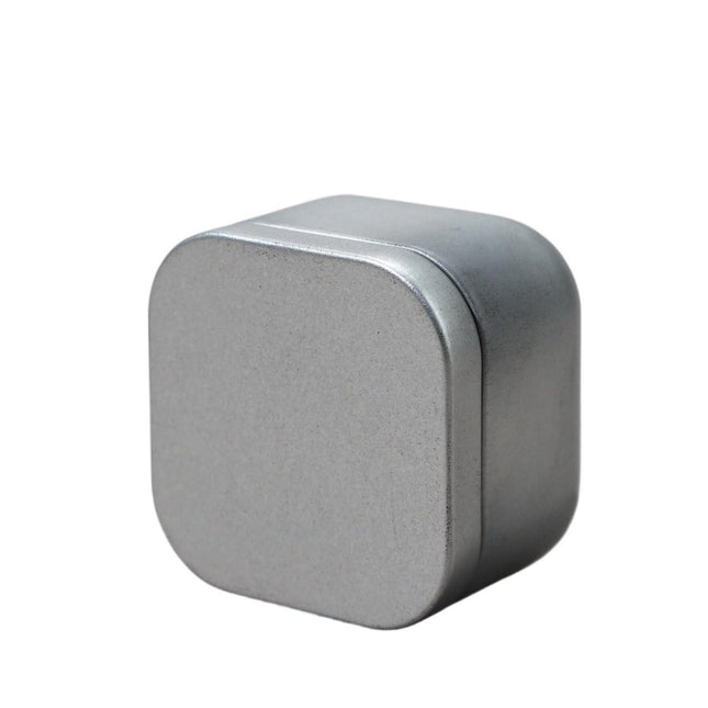 Tea box - Square tin container, tea caddy, metal candy box.