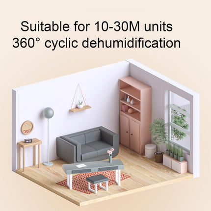 Dehumidifier - has a transparent 1-liter water tank, is quiet in use, and has an automatic shut-off function. It is suitable for indoor spaces such as basements, bathrooms, campers, and wardrobes..