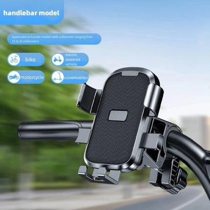 Bicycle Phone Holder - Smartphone Holder - Universal - MTB - Racing Bike - E-bike - Scooter - Motorcycle - Handlebar Mount - 360 Degrees - Mobile Phone Holder - Bicycle Accessories - Black - 1 piece.