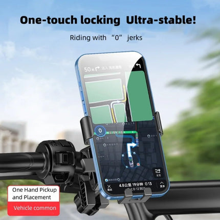 Bicycle Phone Holder - Smartphone Holder - Universal - MTB - Racing Bike - E-bike - Scooter - Motorcycle - Handlebar Mount - 360 Degrees - Mobile Phone Holder - Bicycle Accessories - Black - 1 piece.